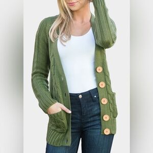 Army Green Cardigan